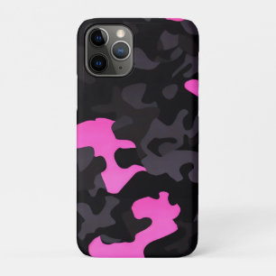 Capa Para iPhone 11 Pro Camuflagem rosa e preta