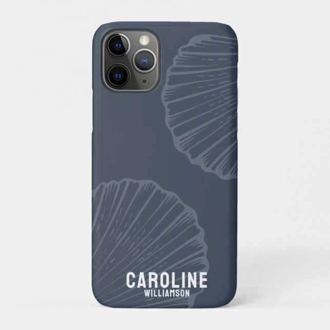 Capa Para iPhone 11 Pro Cana-de-mar azul-náutica da neta costeira (Verso)