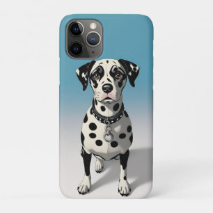 Capa Para iPhone 11 Pro Cão Dálmata com Manchas Pretas e Coleira