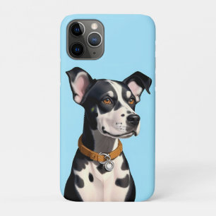 Capa Para iPhone 11 Pro Cão Dalmata com Manchas Pretas e Coleira