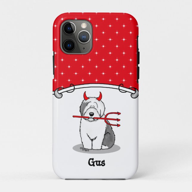 Capa Para iPhone 11 Pro Cão-Grande-Velho (Cinza 1) (Verso)