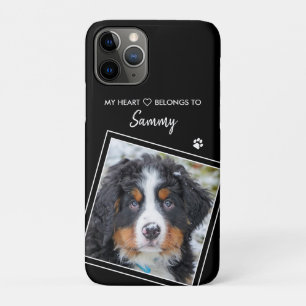 Capa Para iPhone 11 Pro Cão Preto Moderno de Fotografia Personalizado