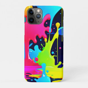 Capa Para iPhone 11 Pro Caos de Drivers de Splash de Neon Paint