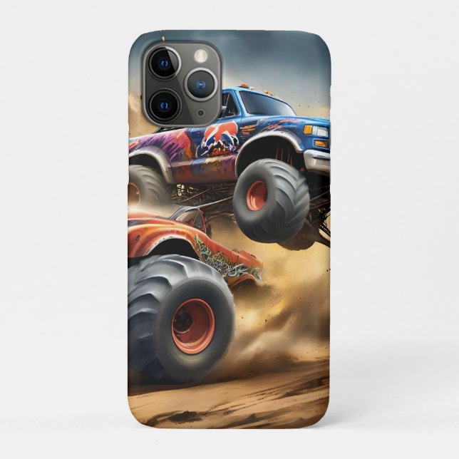 Capa Para iPhone 11 Pro Caos em Rodas: Monstro Caminhão Derby (Verso)