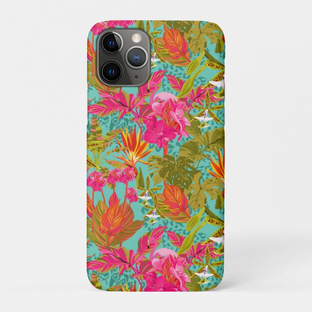 Capa Para iPhone 11 Pro Capa de iphone Floral Tropical Hothouse Manchada (Verso)