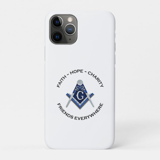 Capa Para iPhone 11 Pro Capa de iPhone Maçônica Azul (Verso)