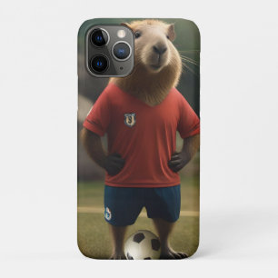 Capa Para iPhone 11 Pro "Capybara com Ponta de Goal: A Estrela de Futebol