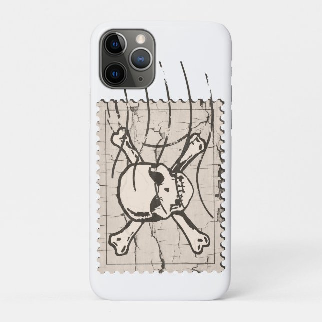 Capa Para iPhone 11 Pro Carimbo de Caveira (Verso)