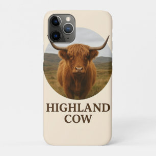 Capa Para iPhone 11 Pro Cartaz de retrato de vaca das Terras Altas com "Va