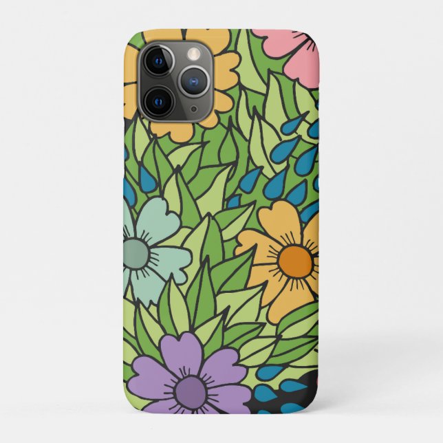 Capa Para iPhone 11 Pro Carteira Floral Encantadora (Verso)