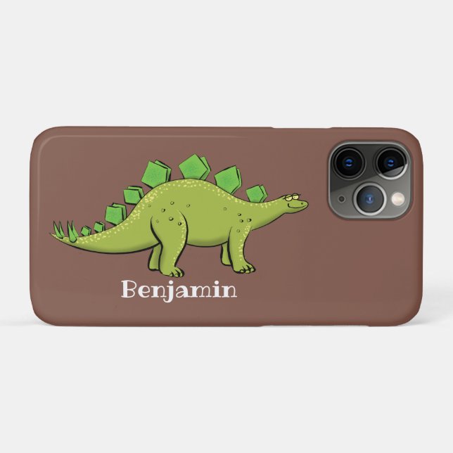 Capa Para iPhone 11 Pro Cartografia de dinossauros de stegossauro verde e  (Verso (horizontal))
