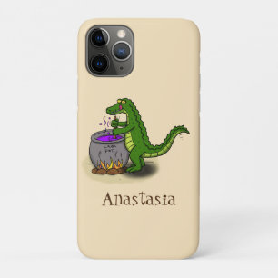 Capa Para iPhone 11 Pro Cartografia engraçada do cozinhar de jacaré verde