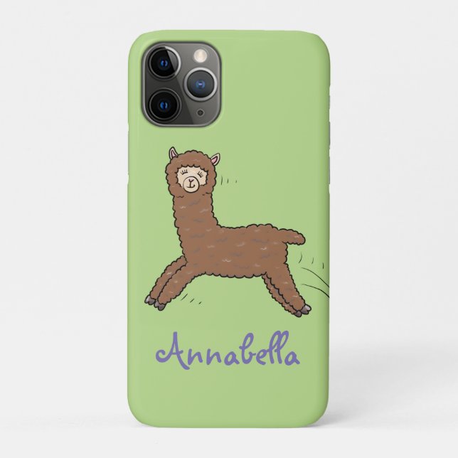 Capa Para iPhone 11 Pro Cartoon castanho-branco e bonito (Verso)