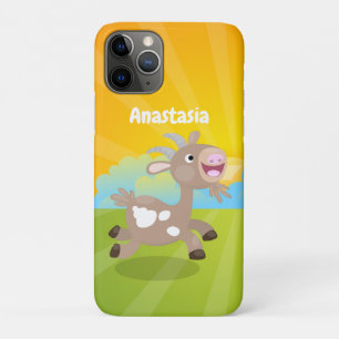 Capa Para iPhone 11 Pro Cartoon de cabra feliz e bonito