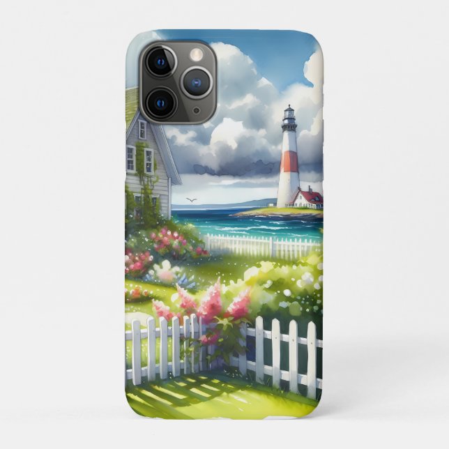 Capa Para iPhone 11 Pro Casa com vista para o farol (Verso)