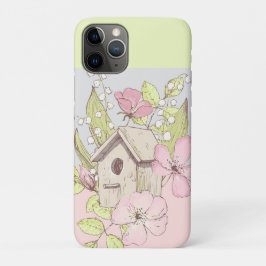 Capa Para iPhone 11 Pro Casa de Pássaros Floral Colorblock