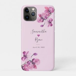 Capa Para iPhone 11 Pro Casamento de Keepsasaket com Orquídea de Plum Wate