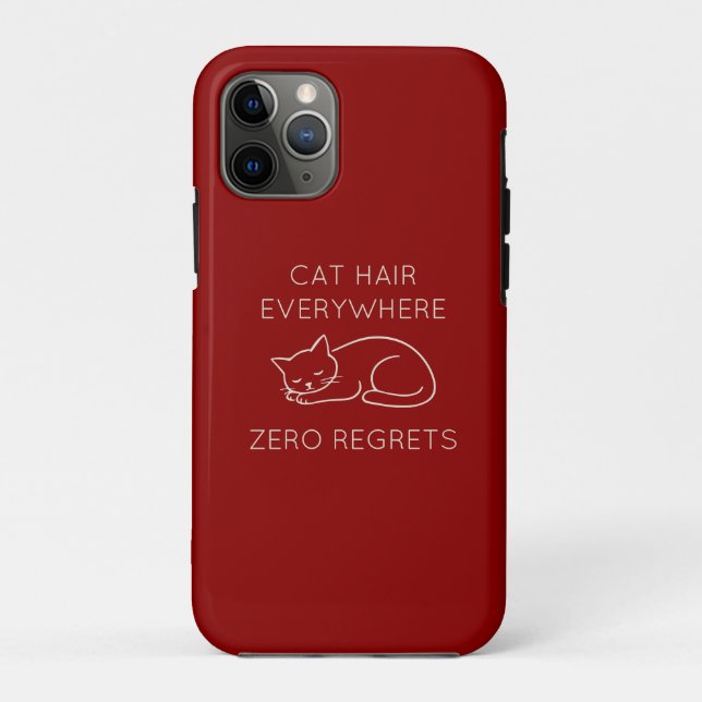 Capa Para iPhone 11 Pro Cat hair everywhere zero regrets (Verso)