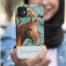 Capa Para iPhone 11 Pro Cavalo Cavalo Cavalo Nome Animal Oeste Equestre