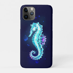 Capa Para iPhone 11 Pro Cavalo de Gelo Cristal em Fundo Azul