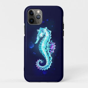 Capa Para iPhone 11 Pro Cavalo de Gelo Cristal em Fundo Azul