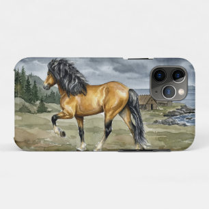 Capa Para iPhone 11 Pro Cavalo Islandês Stormur junto ao Mar