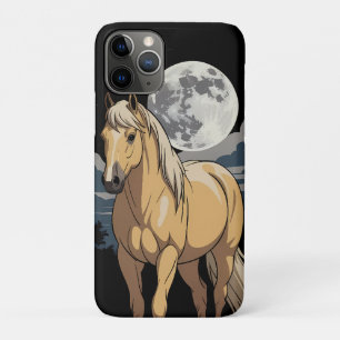 Capa Para iPhone 11 Pro Cavalo Palomino À Lua