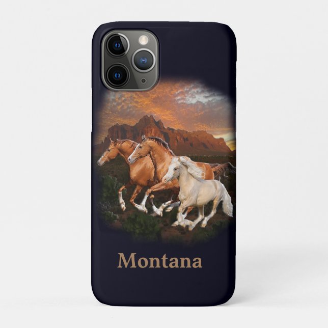 Capa Para iPhone 11 Pro Cavalos Selvagens (Verso)