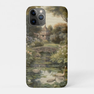 Capa Para iPhone 11 Pro Cena botânica dos cisnes num jardim inglês