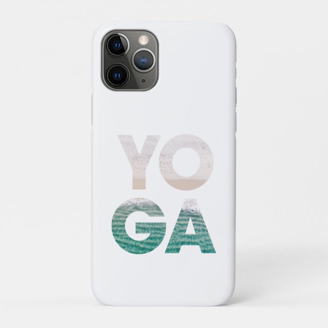Capa Para iPhone 11 Pro Cena de Praia de Yoga (Verso)
