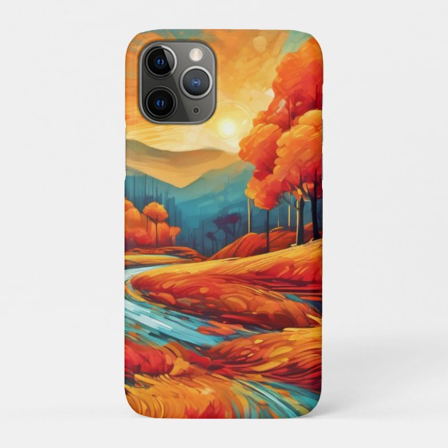 Capa Para iPhone 11 Pro Cena de Queda de Vibrante (Verso)