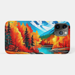Capa Para iPhone 11 Pro Cena do Lago Autumn Mountain