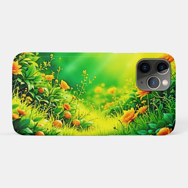 Capa Para iPhone 11 Pro Cena do Sol do Jardim de Lush (Verso (horizontal))