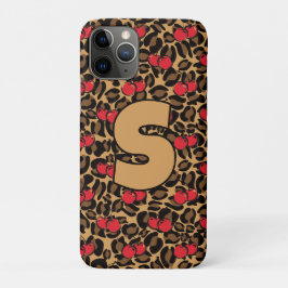 Capa Para iPhone 11 Pro Cerejas-Leopardo Personalizadas