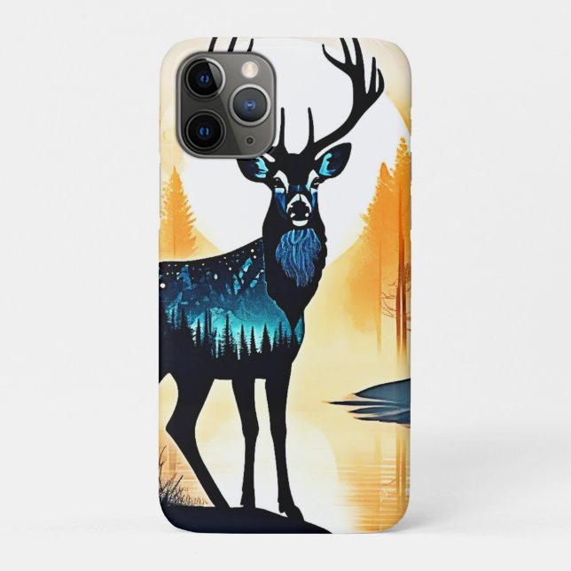 Capa Para iPhone 11 Pro Cervo da Floresta Mística (Verso)