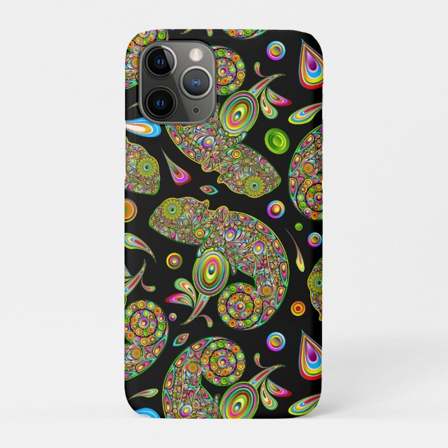 Capa Para iPhone 11 Pro Chameleon Psychedelic Fantasy (Verso)