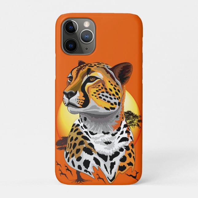 Capa Para iPhone 11 Pro Cheetah African Feline Wild Animal (Verso)