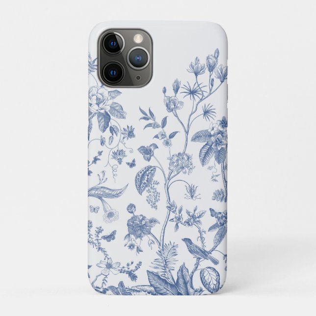 Capa Para iPhone 11 Pro Chinoiserie azul e branca clássica (Verso)