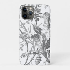 Capa Para iPhone 11 Pro Chinoiserie Botânica Preta e Branca