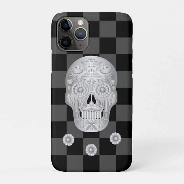 Capa Para iPhone 11 Pro Chrome Calavera Watch (Verso)