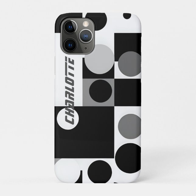 Capa Para iPhone 11 Pro cinza branco preto em formas geométricas iPad Smar (Verso)