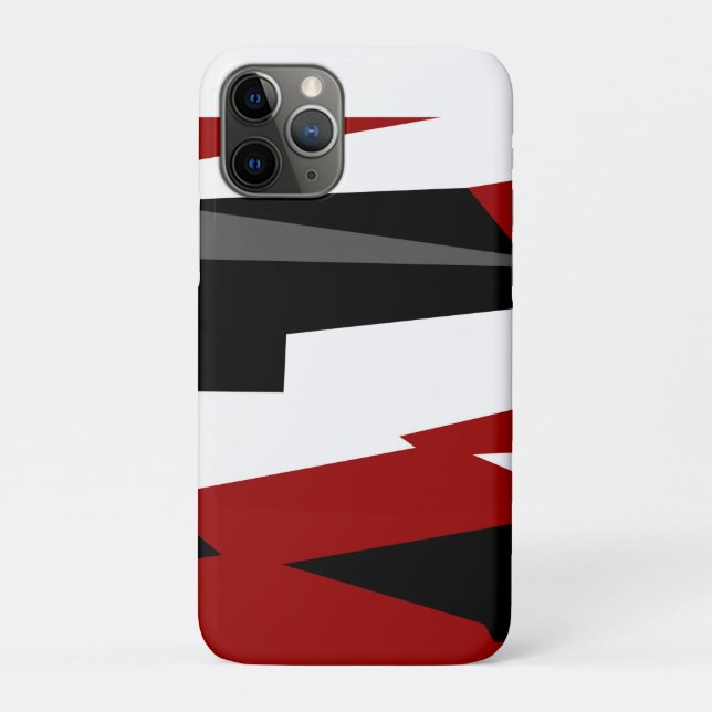 Capa Para iPhone 11 Pro Cinza vermelha e branca (Verso)