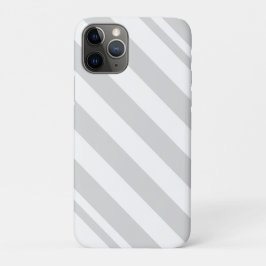 Capa Para iPhone 11 Pro Cinzas claras e tiras brancas