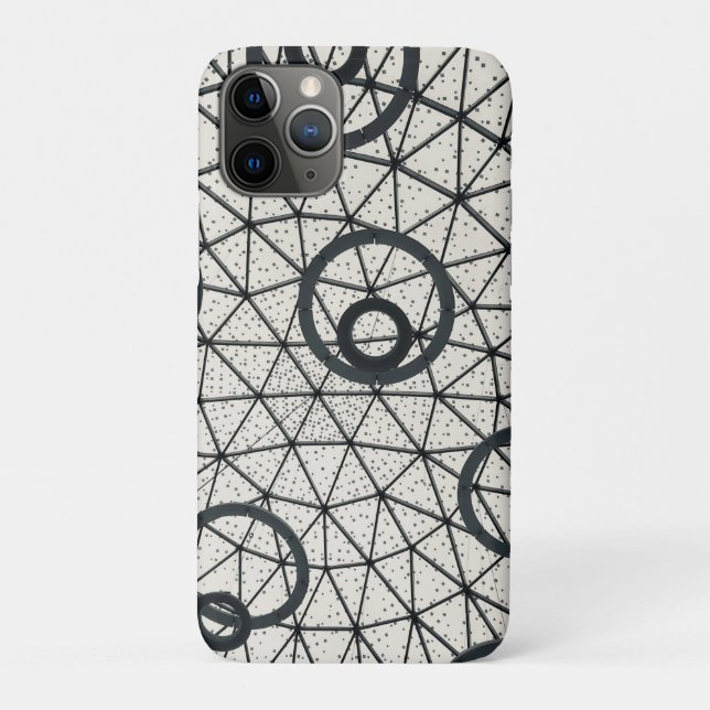 Capa Para iPhone 11 Pro Círculos Abstratos Preto e Branco (Verso)