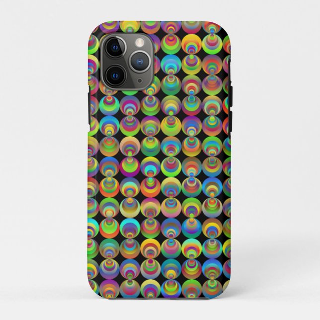 Capa Para iPhone 11 Pro Círculos-retrô-geométricos-abstratos (Verso)