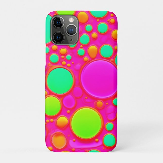 Capa Para iPhone 11 Pro Círculos Rosa e Verde (Verso)