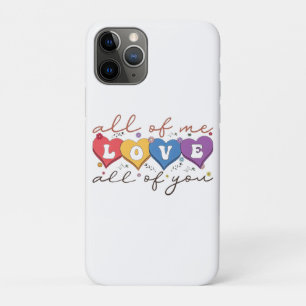 Capa Para iPhone 11 Pro Citação de Amor de Coração Colorido