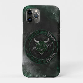 Capa Para iPhone 11 Pro Citação de Design de Touro Esmeralda Fumê