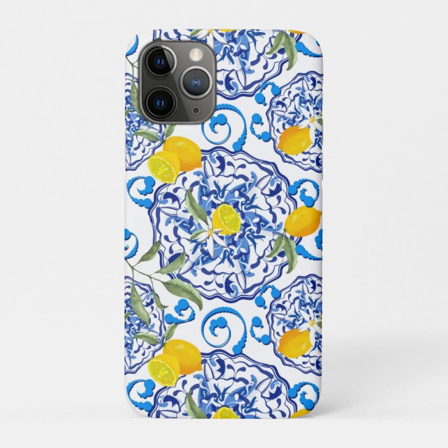 Capa Para iPhone 11 Pro Citrinos de Verão,boho,bohemiano,floral mediterrân (Verso)