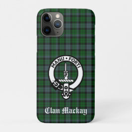 Capa Para iPhone 11 Pro Clan Mackay Tartan e Crachá Crest